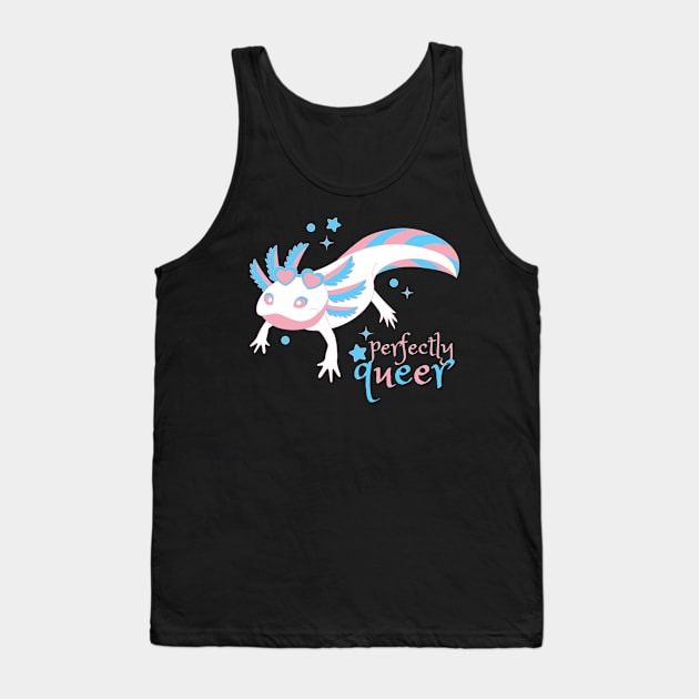 Trans Pride Axolotl Tank Top by Nerd Trinkets